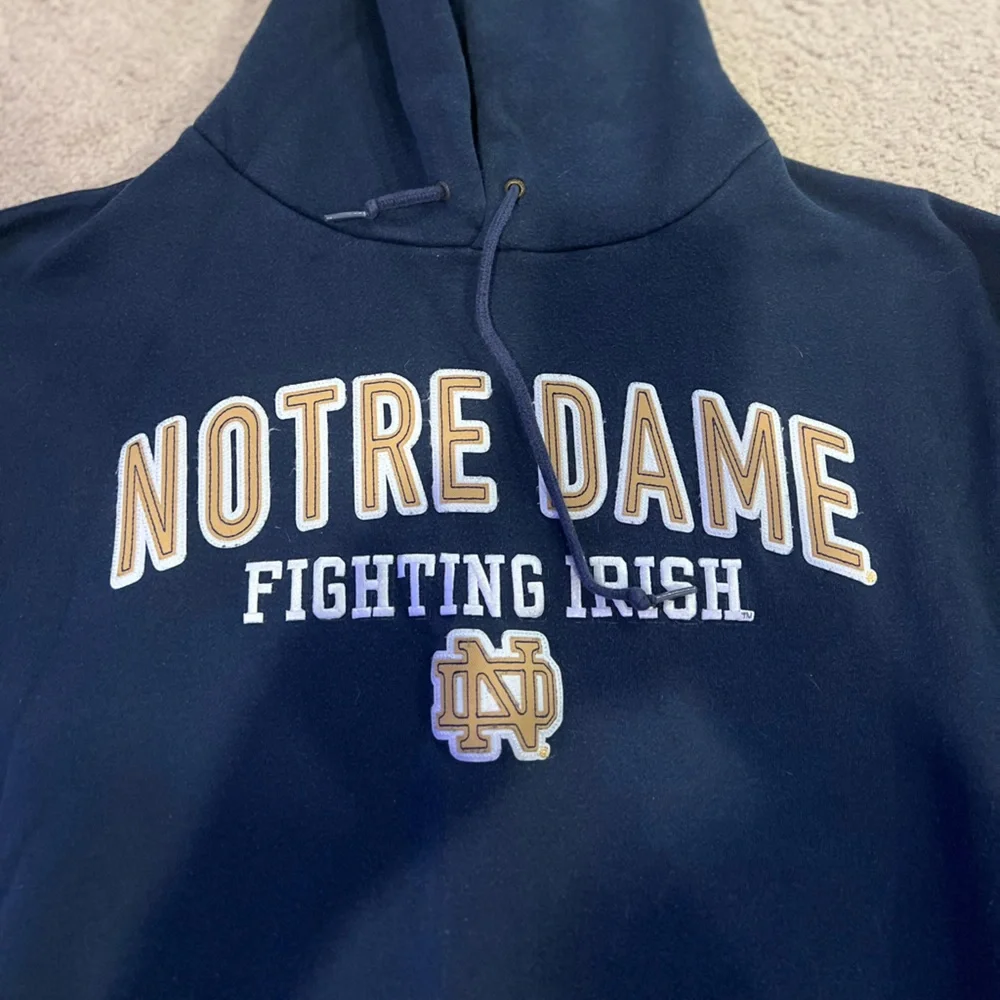 Notre Dame Fighting Irish Hoodie Mens Large Navy Jansport NCAA Pullover - Picture 4 of 8